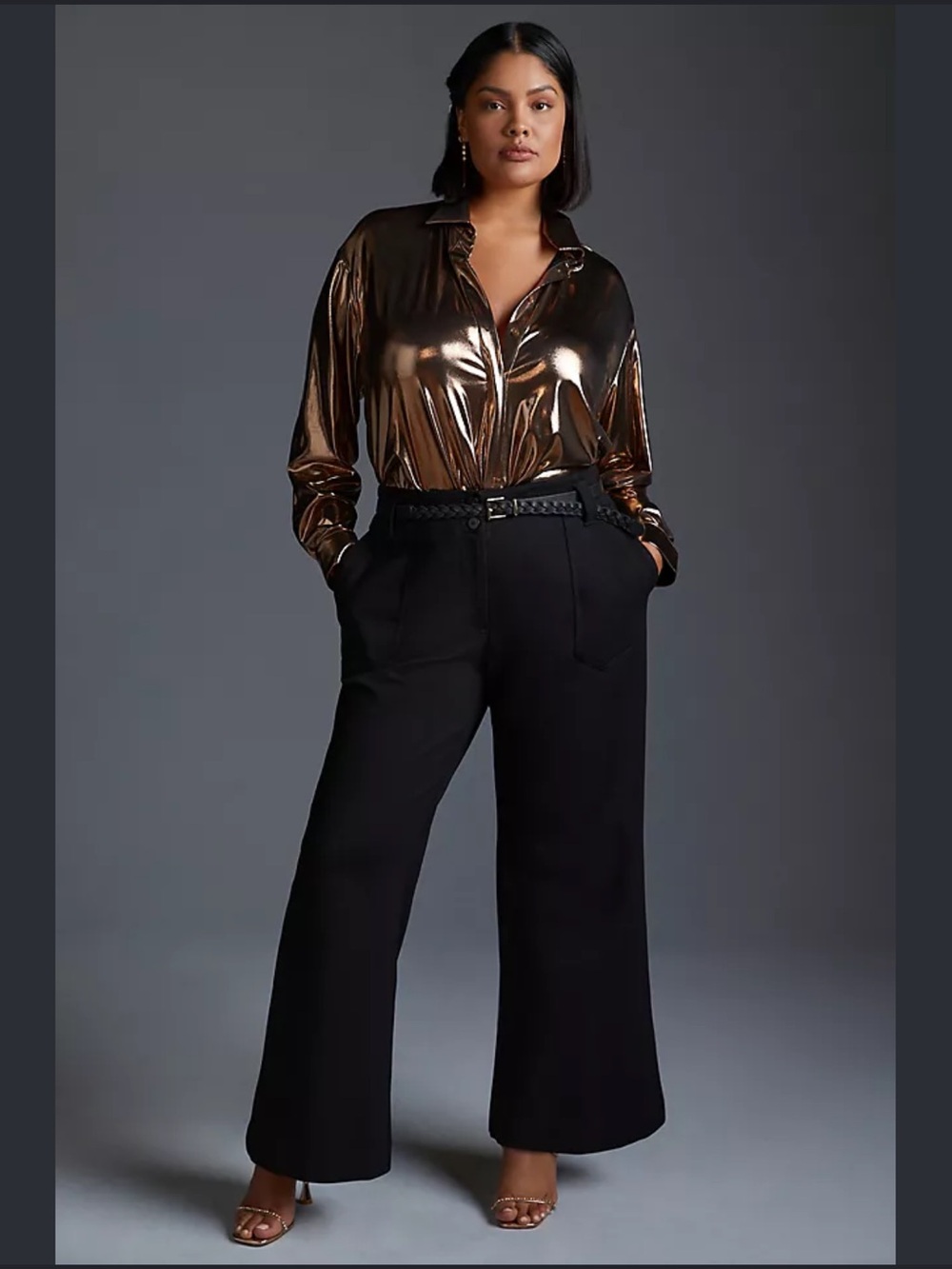 Anthropologie The Naomi Ponte Wide-Leg Flare Pants by Mevesize 14T